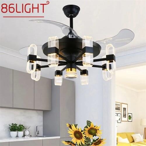 86LIGHT Modern Ceiling Fan With Light And Control LED Fixtures 220V 110V Decorative For Home Living Room Bedroom Restaurant