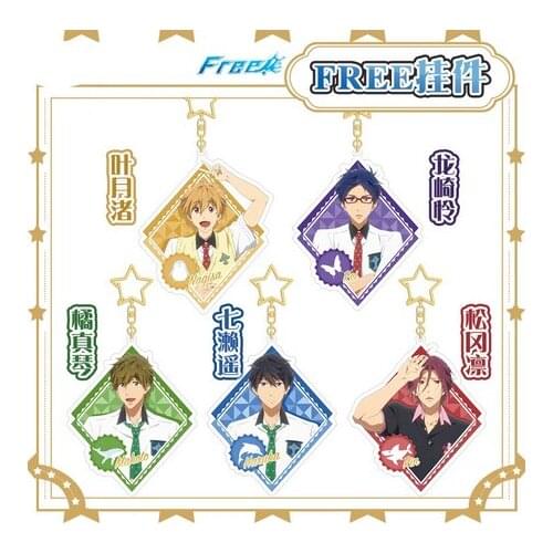 Anime Free! Acrylic Keychain Tachibana Makoto Nanase Haruka Hazuki Nagisa Rin Matsuoka Badge Brooch Pendant Keyring Cosplay