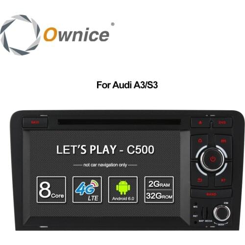 Ownice C500 Octa Core 4G SIM LTE Android 6.0 2 Din 7" Car DVD Player For Audi A3 S3 2004-2011 Radio GPS Navi BT 2GB RAM 32GB ROM