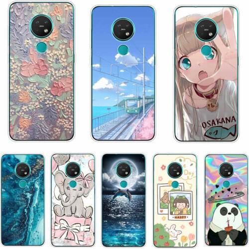 For Nokia 7.2 Case Soft Bumper Silicone back partton Case For Nokia 7.2 Cover Phone Case shell flower
