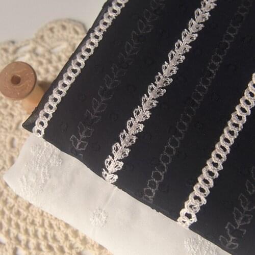 Black And White Two-color Jacquard Embroidered Chiffon Sunscreen Shirt Blouse Shirt Dress Diy Clothing Fabric