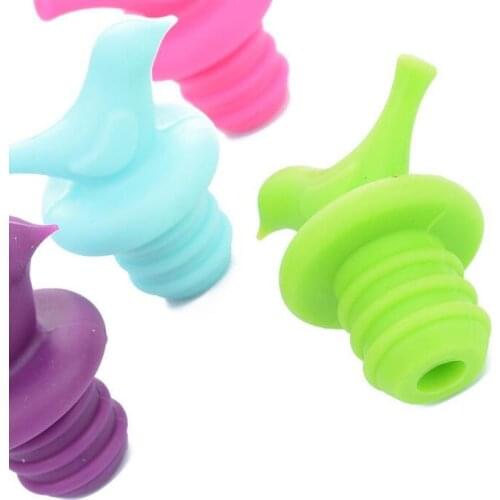 Home Decor Bird Style Silicone Stopper Bottle Caps Wine Beer Cork Stoppers Plug Bottle Lids Cover LX6804