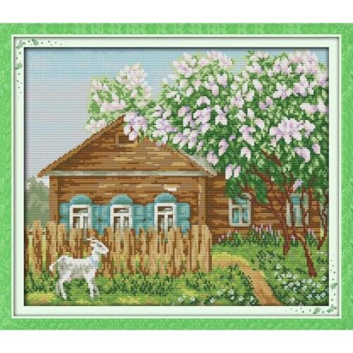 Hometown Landscape Series DIY Cross Stitch kits 14CT printed partern DMC fabric on canvas Chinese Embroidery for Home decoration