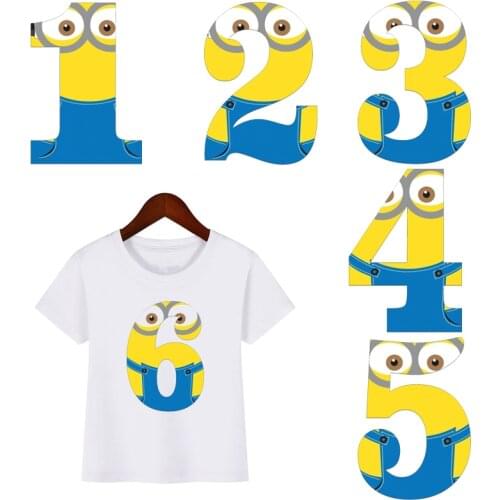 Cute Cartoon Boys T Shirt Kids Clothes Girls 1 To 9 Happy Birthday Number T-shirt Summer Short Sleeve TShirt Kawaii Tops