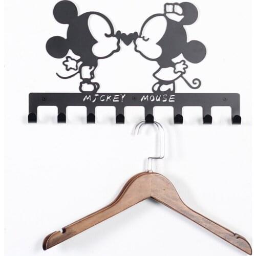 INS Cartoon Free Nail Iron Hanger Children Room Decoration Clothes Metal Hanger Wall Hanging Porch Door Coat Rack Hook For Baby