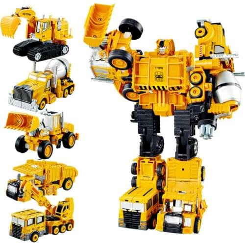 Kaiyu 5in1 Combiners Devastator G1 Transformation Action Figure Toy Scrapper Model ABS Alloy Statue Deformation Car Robot Figma