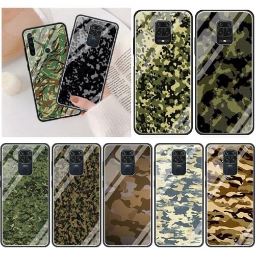 Camouflage Pattern Camo Military Army Tempered Glass Soft Edge Cover for Redmi Note 9 9T 9S 8T 7 8A 9A 9C Note 10 Pro MAX Case