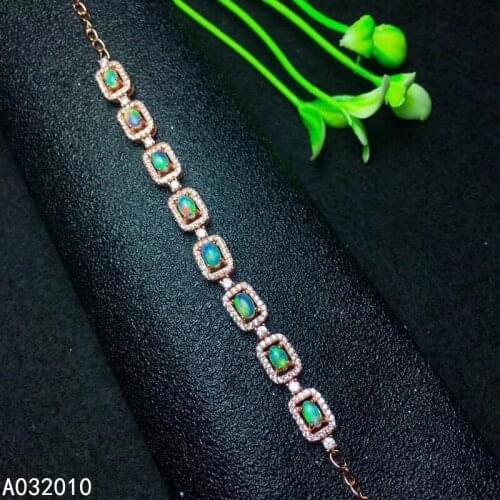 KJJEAXCMY Fine Jewelry 925 Sterling Silver inlaid opal popular Womans new hand bracelet support test