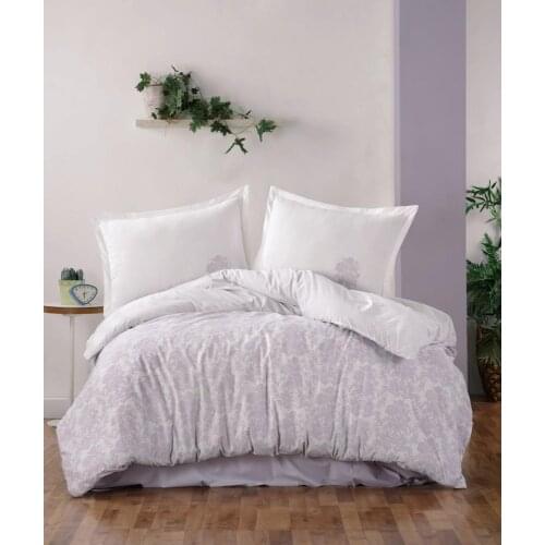Fida %100 Cotton Quality Bedding Set Lilac Double King Queen Bed Duvet Cover Set Lux Modern Romantic Bedsheet Duvet Pillow case