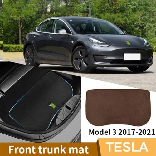 HYSM Car Front Trunk Mat Dustproof Odorless Washable Heavy-Duty All-Weather Flexibility Customized For Tesla Model 3 2017-2021