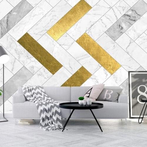 Milofi custom any size 3D mural wallpaper geometric gold mosaic marble TV background wall decoration wallpaper mural