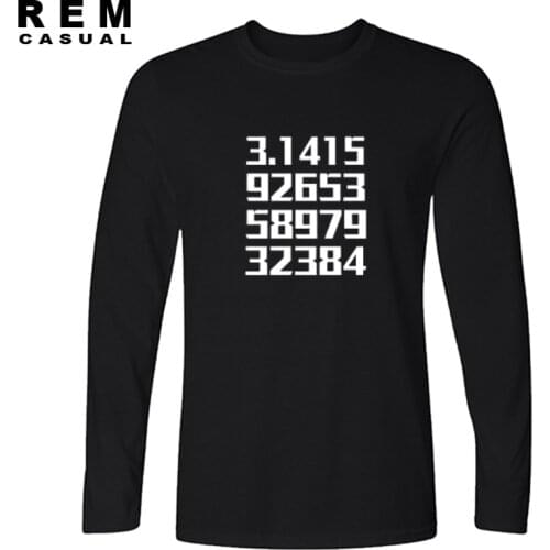 Pi t-shirt fashion t-shirt personalized mathmatics 3.14159Summer Stylish t shirt men Long sleeve