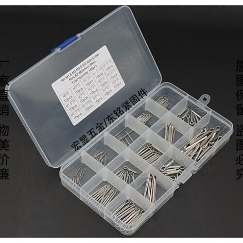 Stainless Steel Split Pin Combination Set 304 SUS Split Cotter 150pcs Forelock M1M1.5M2M2.5M3 Split Pin