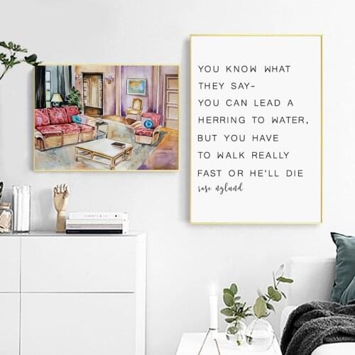 Golden Girls Living Room and Kitchen Wall Art Prints , 90s Sitcom Tv Show Golden Girls Apartment Decor Canvas Painting Poster