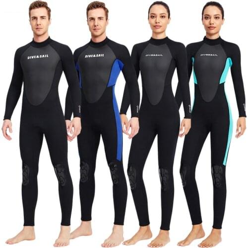 3MM Neoprene Thickened Warmth And Sunscreen Wetsuit One-Piece Long-Sleeved Wetsuit Water Surfing Snorkeling Swimming Swimsuit