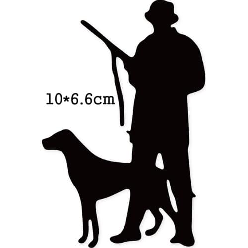 2020 new metal dies Hunter and dog Cutting Dies Stencils dies for Scrapbooking DIY Album Paper Cards Making Embossing Dies Cuts