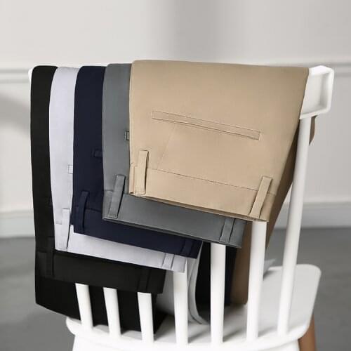 2021 Spring And Summer New Mens Thin Casual Pants Classic Style Business Loose Stretch Straight-Leg Trousers Male Brand Clothes