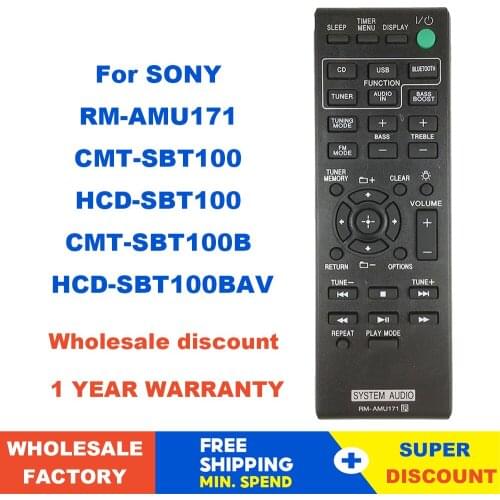 NEW Replacement Remote control For Sony RM-AMU171 System Audio For CMT-SBT100 HCD-SBT100 CMT-SBT100B HCD-SBT100BAV Fernbedienung