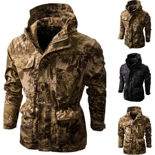 Autumn and Winter Military Coat Sports Leisure Tactical Jackets Multifunction Hooded Outdoor Camo Mens Jacket