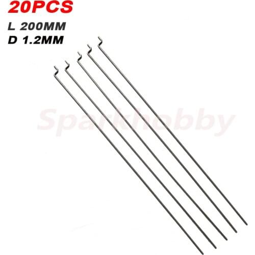 20PCS Sparkhobby Z-type Steering Gear Lever Diameter 1.2mm Length 20cm Stainless Steel Pull Rod Servo Lever for RC Airplane part