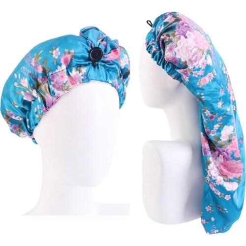 Hair Bonnets for Long Hair Foldable Satin Sleeping Caps Soft Hair Care Nightcap Soft Long Tube Headscarf for Dreadlocks