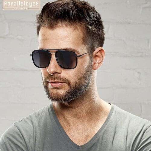 Vintage Square Polarized Sunglasses Men Designer Sun Glasses Driving Women Fashion Shades High Quality TR90 Metal Frame Retro