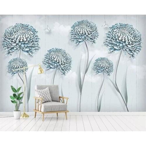 Beibehang Modern photo wallpaper murals small fresh floral dandelion Nordic decorative painting background wall 3d wallpaper