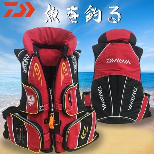 DAIWA Fishing Life Jacket Caution Reflected Light Life Jacket DAWA High Buoyancy 120 kg Outdoors Vest Multi-pocket Life Vest