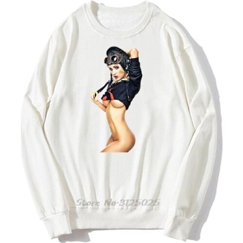 New Mens Hoodie Sexy Pin Aviator 50s Pilot Rockabilly Hoodies Men Autumn Winter Pullover Sweatshirt Streetwear Harajuku