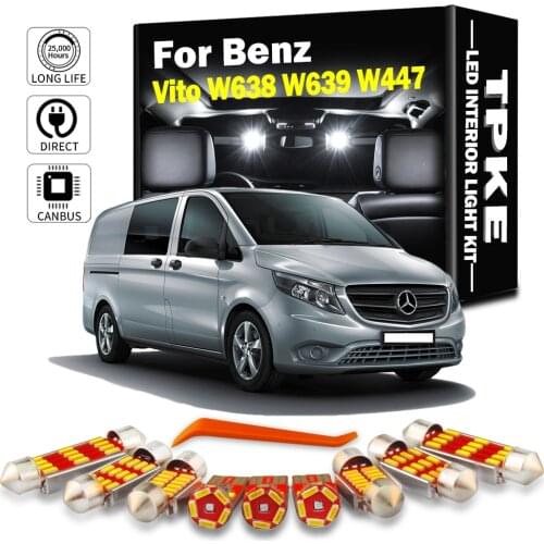 TPKE White LED Interior Dome Light Kit For 1996-2018 Mercedes Benz Vito W638 W639 W447 Canbus Error Free LED License Plate Lamp