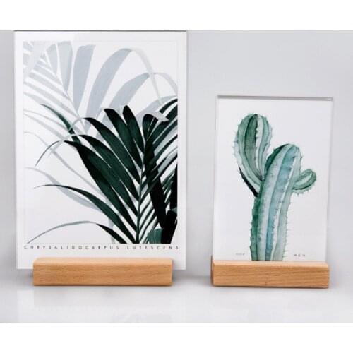 Verticaal Houten Acryl Fotolijst Aanrecht Clear Acryl Teken Houders Bureau Teken Label Houder Fotolijst Stand Tafel