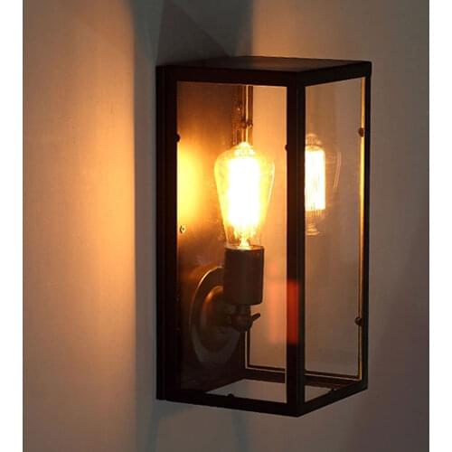 Retro loft bedside balcony stair corridor room pub restaurant cafe lamp Pandora box wall lamp,vintage E27 wall sconce light bra