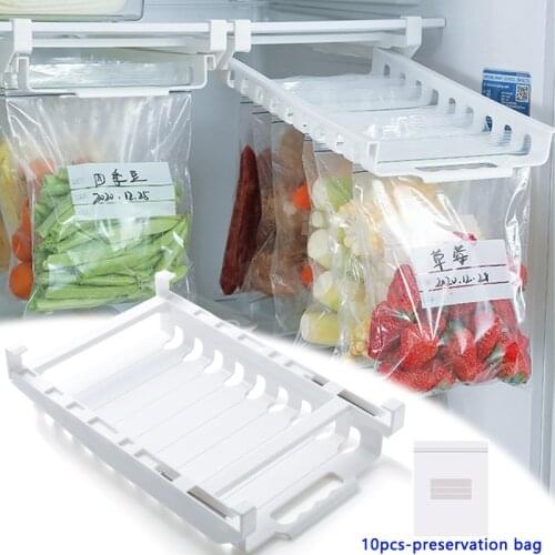 Fridge Retractable Drawer Organiser Refrigerator Storage Rail Rack Kitchen Drawers Space Saving Fridge Shelf Holder for Fruits