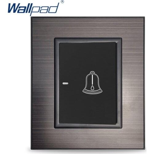 Wallpad Doorbell Reset Wall Light Switch Black Stainless Steel Panel Plastic Button