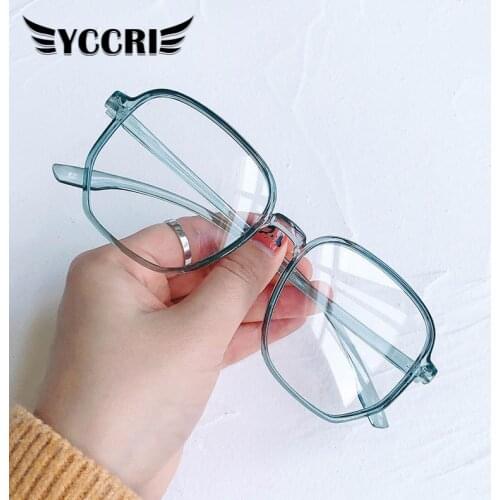 YCCRI Irregular Polygon Womens Oversized Nearsighted Eyeglasses 2020 New Fashion Anti-Blue Light Flat Glasses 0 -1.0 To -6.0