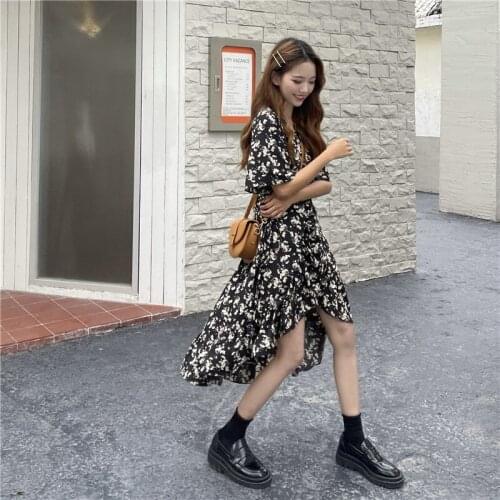 Womens Dress 2021 Summer New Commuter V-neck Temperament Gentle Long Floral Dress