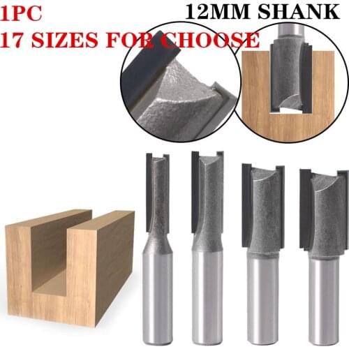 1pc 12mm Shank 2 flute straight bit Woodworking Tools Router Bit for Wood Tungsten Carbide endmill milling cutter