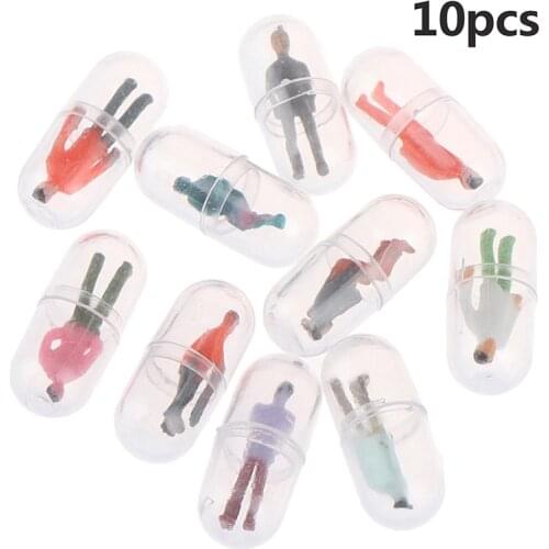 10pcs/set Mini Decor Transparent Capsule Shell Plastic Container Pill Cases Bottle Splitters Capsule Figurines DIY Accessories
