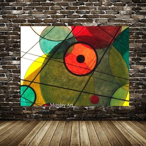 100% Hand painted Canvas Painting Wassily Kandinsky Geometric Oil Painting Abstract Wall Art Painting For Living Room Home Decor