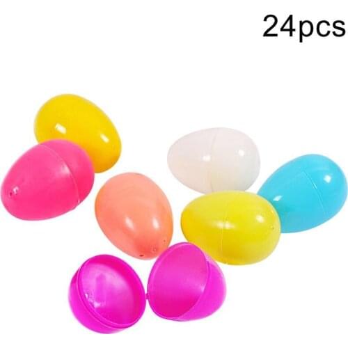 12/24pcs Easter Eggs Toys Thanksgiving Decoration for Home Filled Bright Colorful Prefilled Plastic Easter Egg Kinds of Popular
