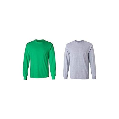 New Mens Heavy Cotton Adult T-Shirt, 2-Pack Cotton Three Quarter