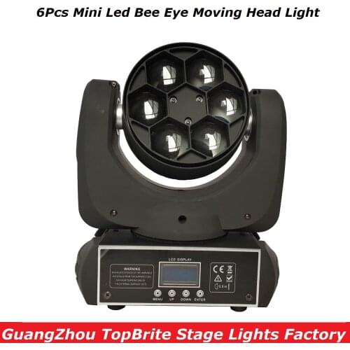 2020 High Quality 6X15W RGBW 4IN1 LED Mini Bee Eye Beam Light DMX512 Moving Head Light For Stage Dj Disco Laser Light Projector