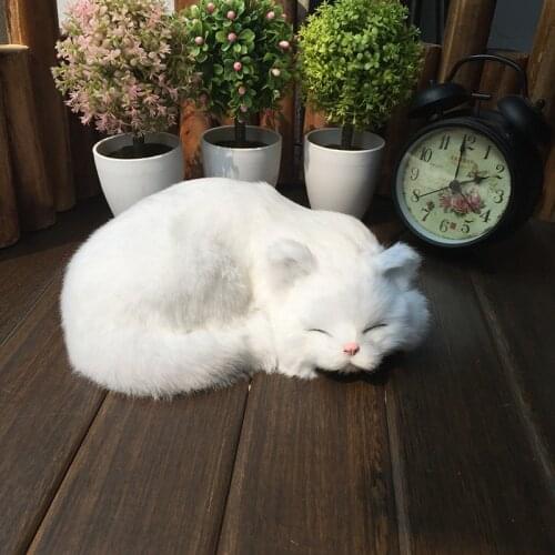 21X17X 6CM Simulation plush Lovable Sleepy Simulated Cat Crafts Sofa Bed Car Photography Tools Decor Gift