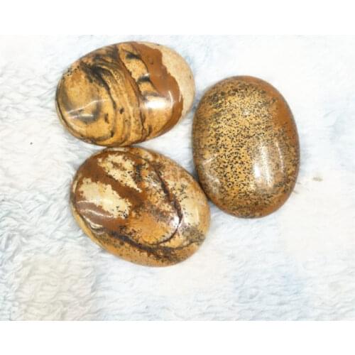 3PCS Nature Green Agate Blue Crack Stone Cabs Oval Shape 30X40MM Purple Jasper Rocky Stone DIY Jewelry Accessories