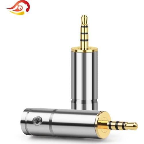 QYFANG 2.5mm 4 Pole Earphone Plug Gold Plated Pin Audio Jack Metal Adapter Headphone Stainless Steel Wire Connector Without Step