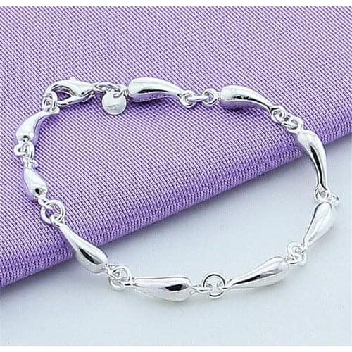925 Sterling Silver Full Water Drop Bracelet Women Bracelet Silver Bracelet Jewelry Christmas New Year Gift