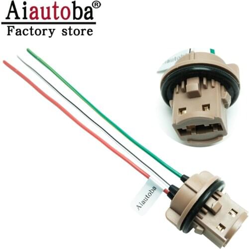 Aiautoba 2pcs 7443 T20 Bulb Female Adapter Plugs Sockets Extension Wire Harness For Brake Lights Turn Signal Lights