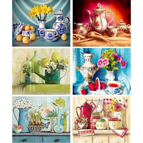 Diamond embroidered lakeside scenery 5D DIY diamond painting rhinestone full diamond cross stitch decorative Cartoon animal