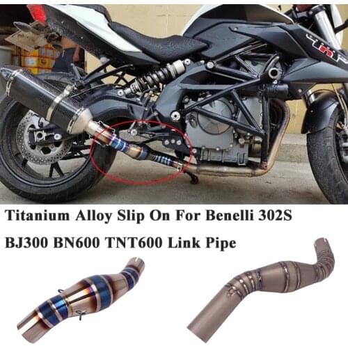Titanium Alloy Slip On For Benelli 300 302S 600 BJ300 BN600 TNT600 Motorcycle Exhaust Escape Modify Middle Connection Link Pipe