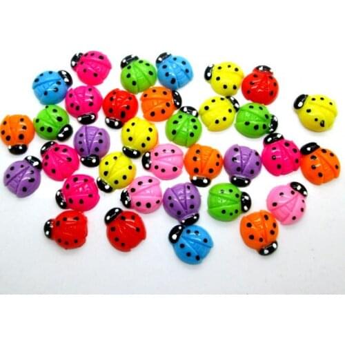 50Pcs Mixed Beetles Resin Beads Decoration Crafts Flatback Cabochon Scrapbooking Fit Phone Embellishments Diy Accessories